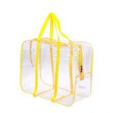 Сумка в РОДДОМ Акцент без наполнения, прозрачная с карманом, жёлтая