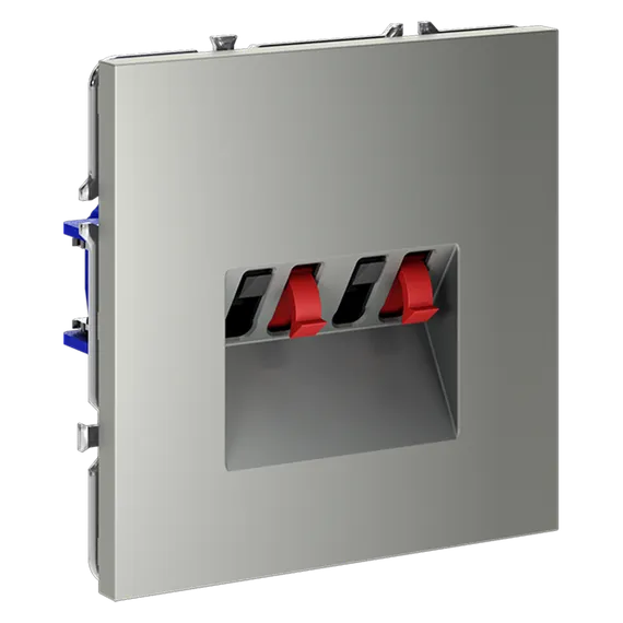 Розетка акустическая встраиваемая VOLTUM S70 4-местная, (сталь) vls060305