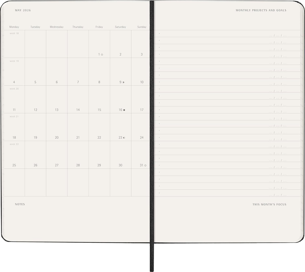 Еженедельник Moleskine PRO Weekly Vertical (DHB12PRO3) 13х21см твердая обложка черный