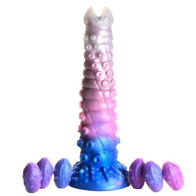Фантазийный фаллоимитатор Tenta-Queen Ovipositor Silicone Dildo with Eggs - 29,2 см. (Цвет: разноцветный)