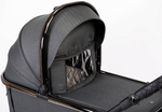Детская коляска Peppy Tecla 3 в 1 с автокреслом First black Shadow Antrazit Chrome Edition (Графитовый)