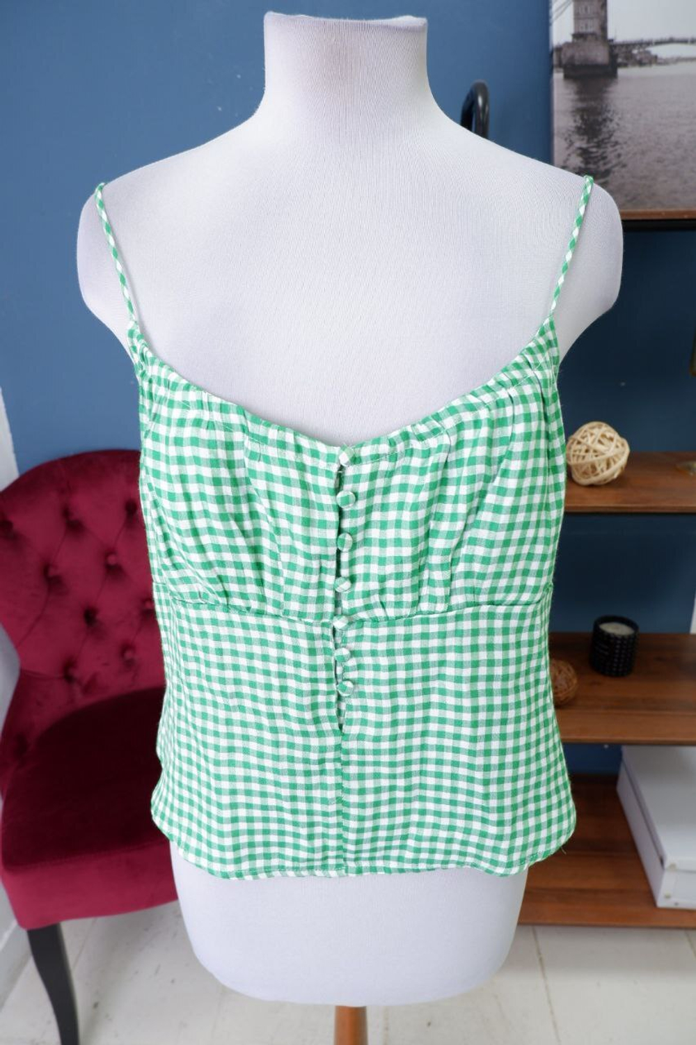Топ Reserved в клетку 48 размер