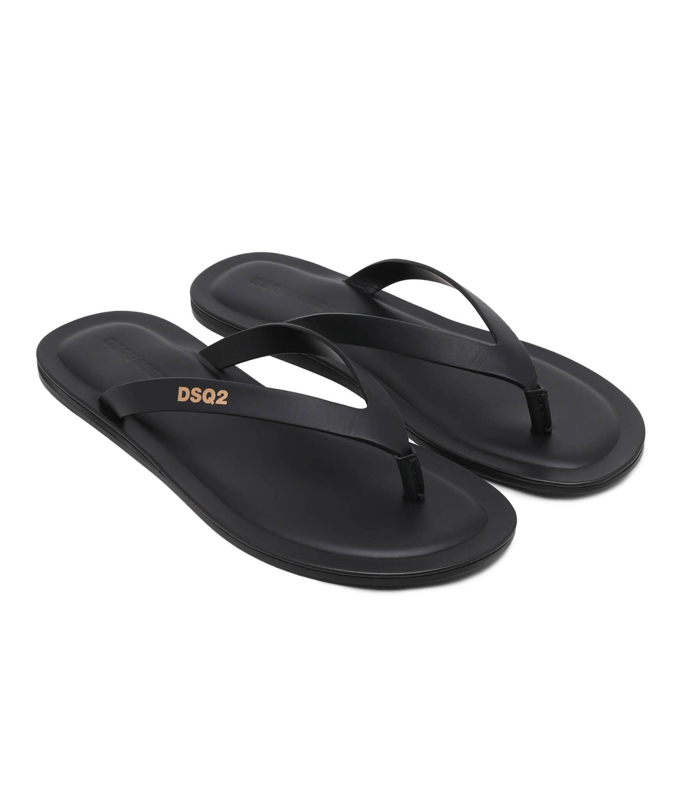 Кожаные вьетнамки Dsquared2 - черный(FSM0074 01500001)