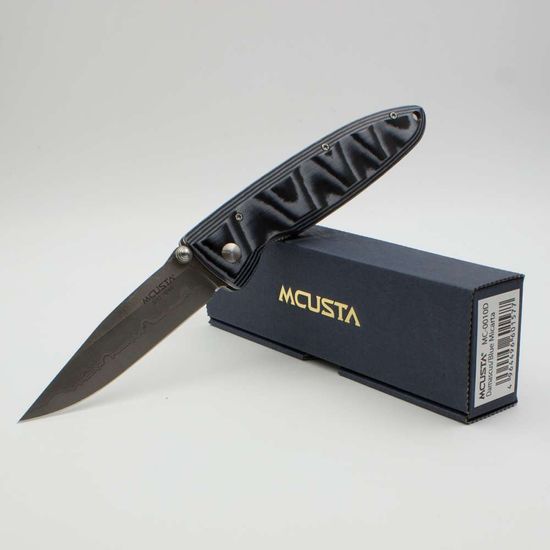 Складной нож Mcusta Damascus Basic Folder MC-0010D c клинком из стали VG-10 San Mai (Laminated Stainlesss Damascus) рукоять микарта