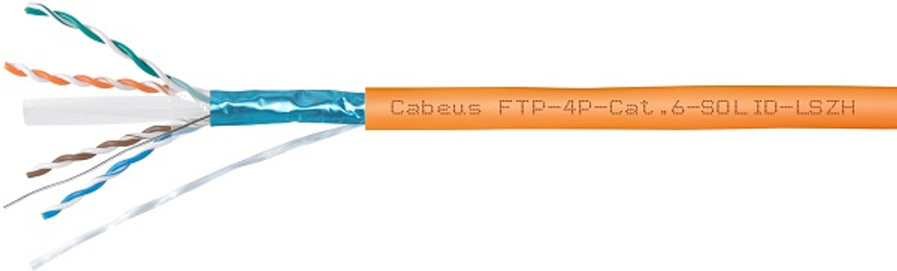 Кабель витая пара F/UTP 6 кат. 4 пары Cabeus FTP-4P-Cat.6-SOLID-LSZH