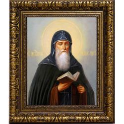 Иоанн Печерский постник преподобный. Икона на холсте.