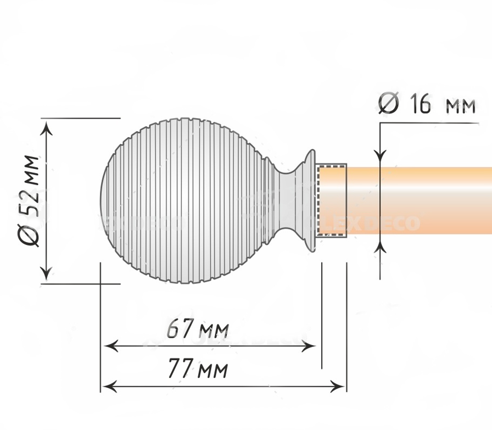 Наконечники "Торонто" d16 мм, цвет хром матовый