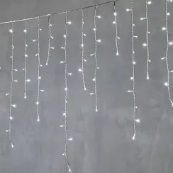 Светодиодная бахрома 5*0,9 м., 348 белых LED ламп, силиконовый прозрачный провод, Beauty Led (ECC348-10-2W)