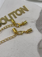 Карабин с цепочкой удлинителем золотистый