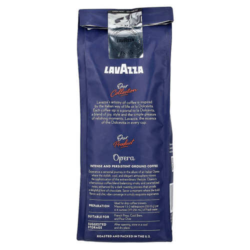 LavAzza Premium Coffees, Opera, Intenso, молотый, темная обжарка, 340 г (12 унций)