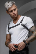 Портупея мужская Ra Style кожа черный M/L