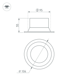 Светильник MS-BREEZE-BUILT-R104-12W Day4000 (WH, 90 deg, 230V) (Arlight, IP20 Металл, 3 года) 035611