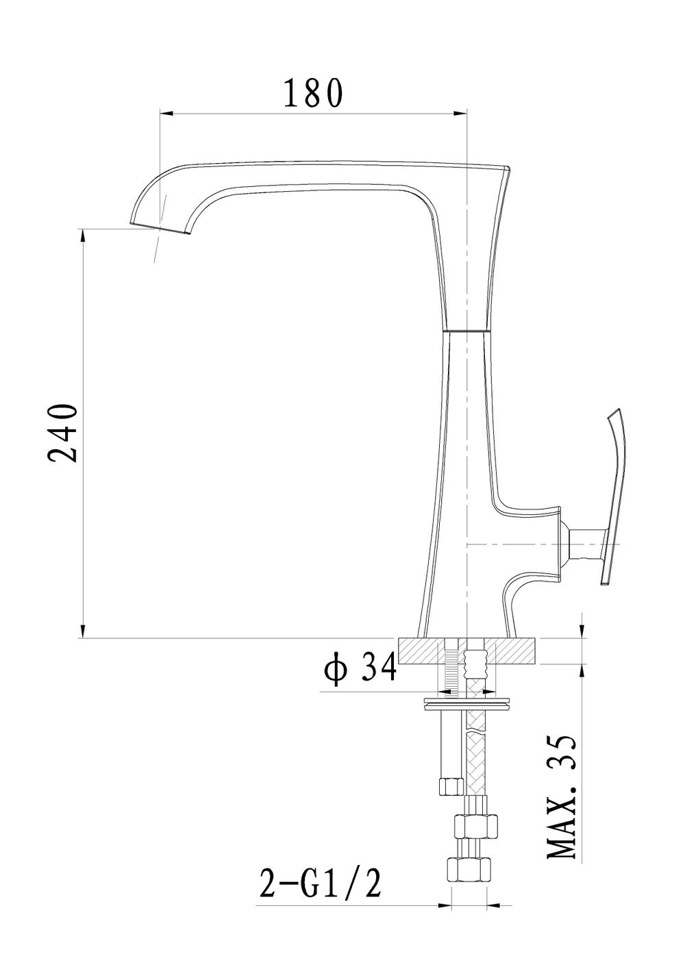 Смеситель для кухни WONZON & WOGHAND TRIUMPH, Хром (WW-562101-CR)
