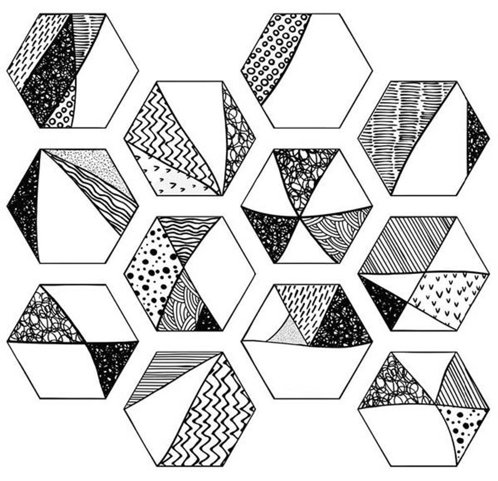 Керамогранит COMIC Hexa (12 вариаций рис.)