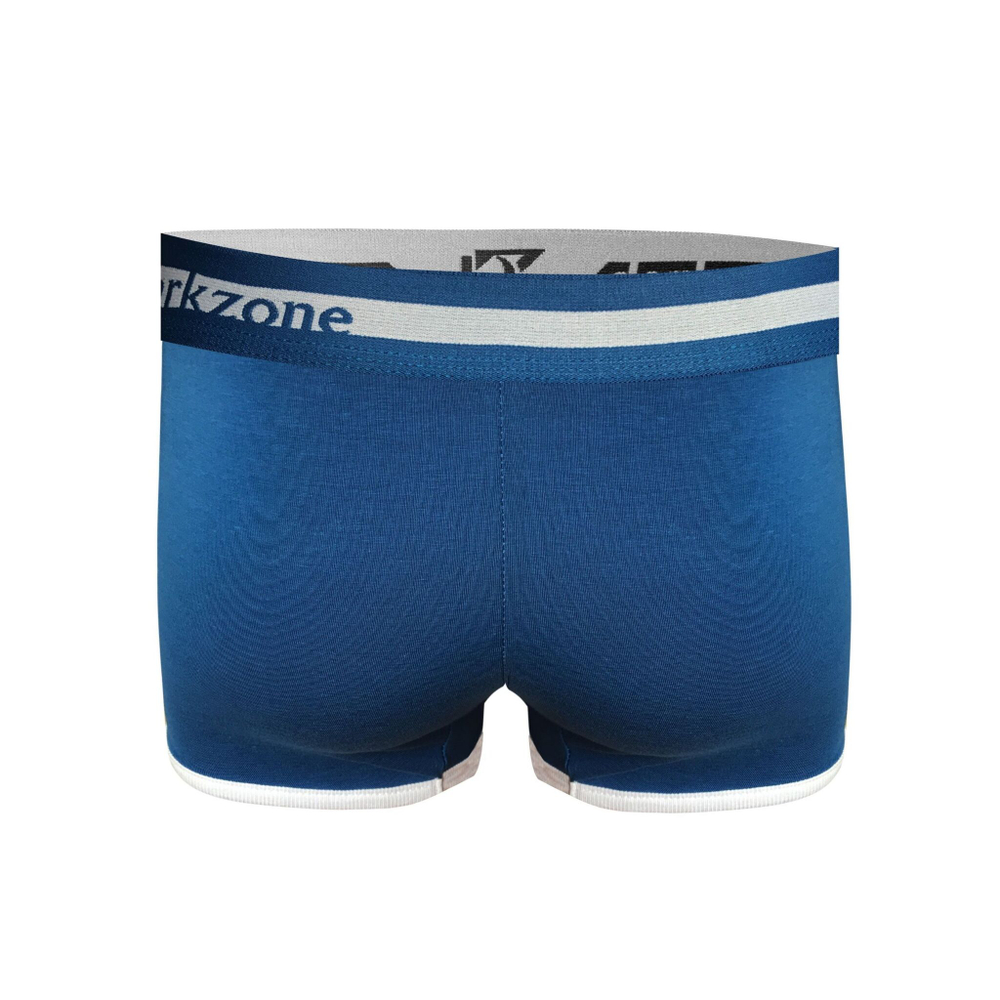 Синие трусы-боксеры с контрастной отделкой и надписью на резинке (Размер: L) (Цвет: синий)
