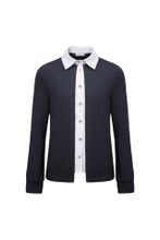 Школьная комбинированная блузка AMADEO, цвет серый