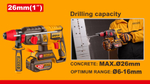 Аккумуляторный бесщеточный перфоратор SDS-Plus INGCO CRHLI422682 INDUSTRIAL 42 В 2,5 Дж 2х2Ач