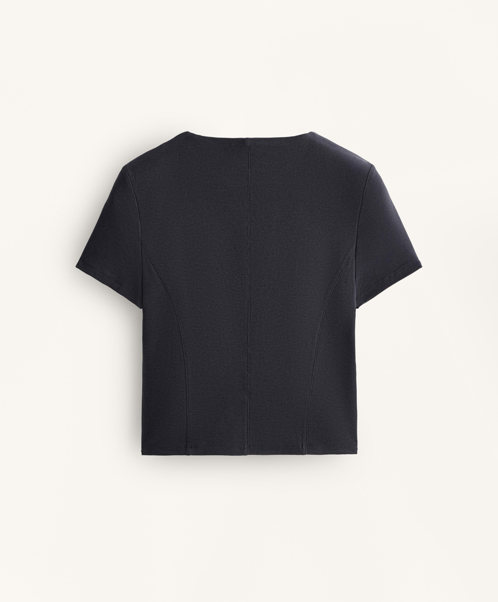 Oysho Футболка Comfortlux с коротким рукавом, антрацитовый меланж