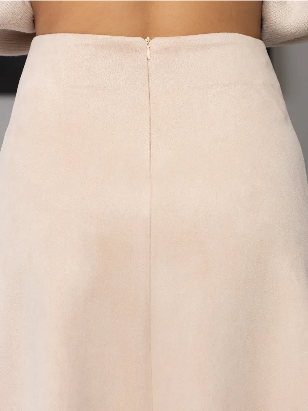 Юбка замшевая трапеция миди