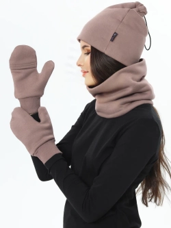 Шапка бини с начесом для хвоста, дред и кос