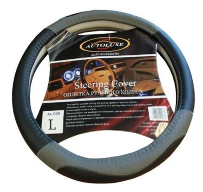 AL-038-сер. Оплетка д/руля AL-038 (сер.) M (кор.-25шт.)