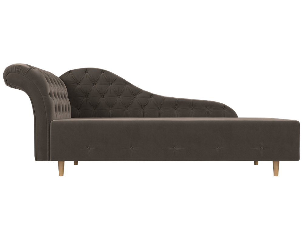 Кушетка Камерон левая, Коричневый, Велюр, 110094L