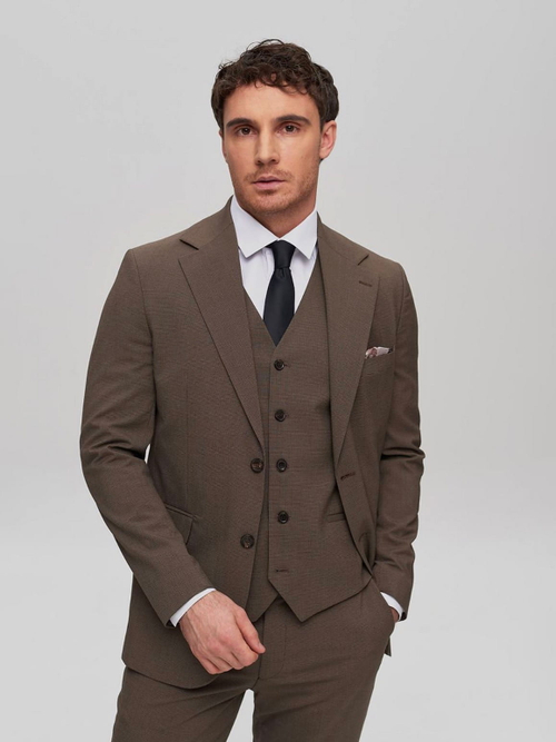 Мужской классический костюм (кофейный) В61