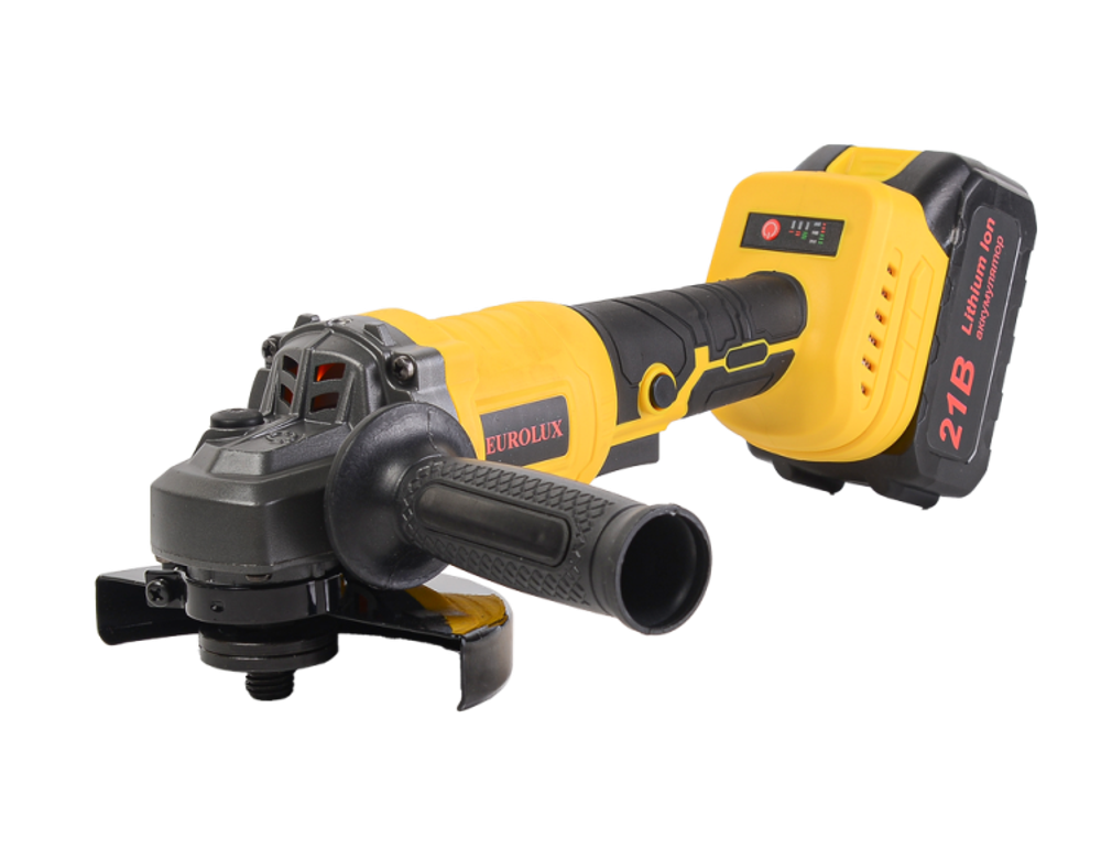 Углошлифовальная машина аккумуляторная Eurolux АУШМ-21Li/125 (в комплекте 2 АКБ и ЗУ) в кейсе
