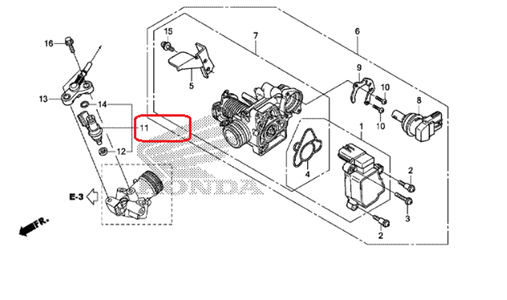 16450-K36-J01. INJECTOR ASSY., FUEL. HONDA