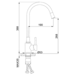 Смеситель для кухни, Frap, гибк излив, с картриджем, бел, F40994-8