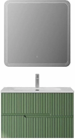 Тумба с раковиной Cezares DUET-N 80 DUET-N-800-2C-SO-PS-P фисташковый софт