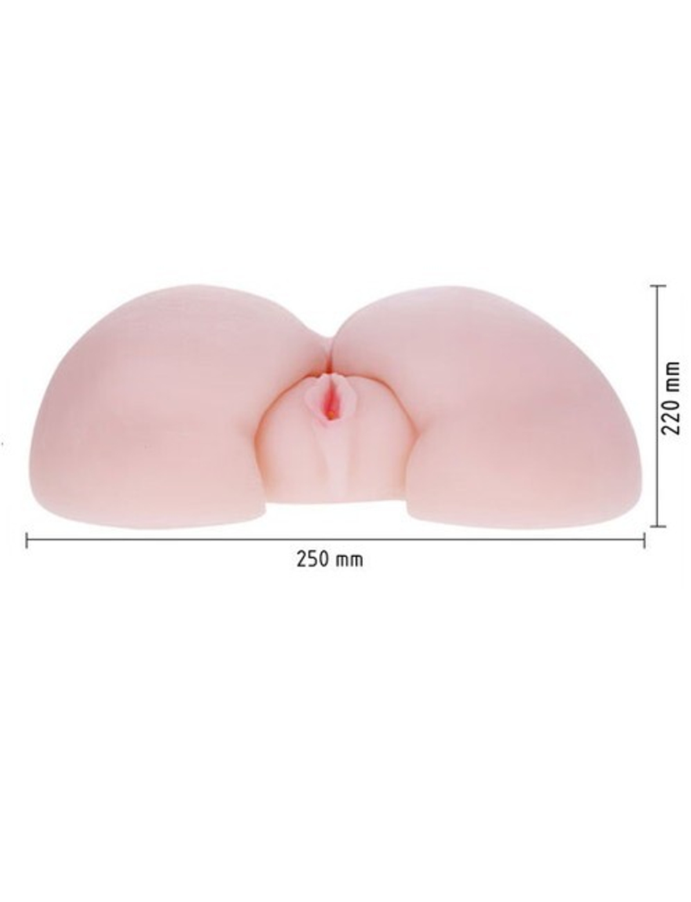 Вибровагина, вид сзади, с вибрацией и ротацией, 2 отверстия UltraSkin (Цвет: телесный)