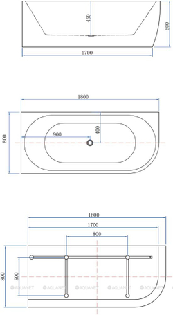 Акриловая ванна Aquanet (Акванет) Family Elegant A 180x80 3805-N-MW-MB