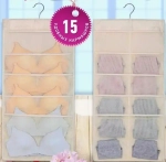 Органайзер двухсторонний подвесной для хранения вещей с крючком «ИДЕЯДОМА», цвет бежевый, 15 карманов, 75*39см