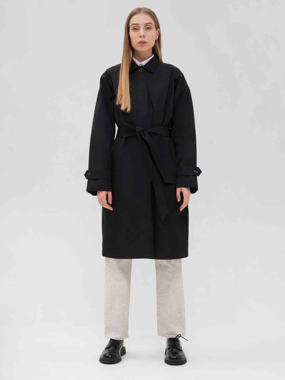 Плащ FOS Средней длины Женский Черный