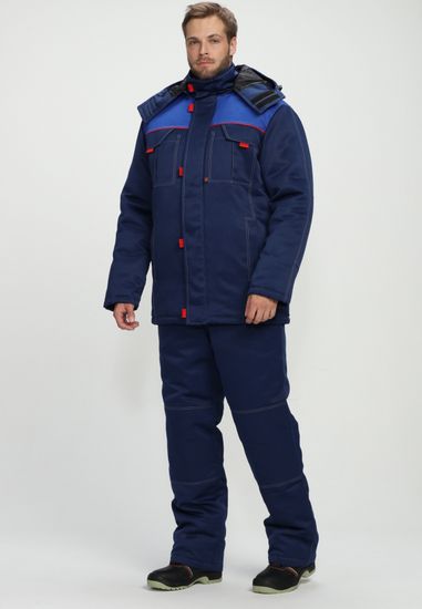 Костюм зимний "Флофт-2" полукомбинезон, (т.синий/василек)