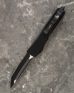 Автоматический складной нож Microtech Ultratech T/E Black Tanto 123-2T (черный-полусеррейтер) фронталка/выкидуха