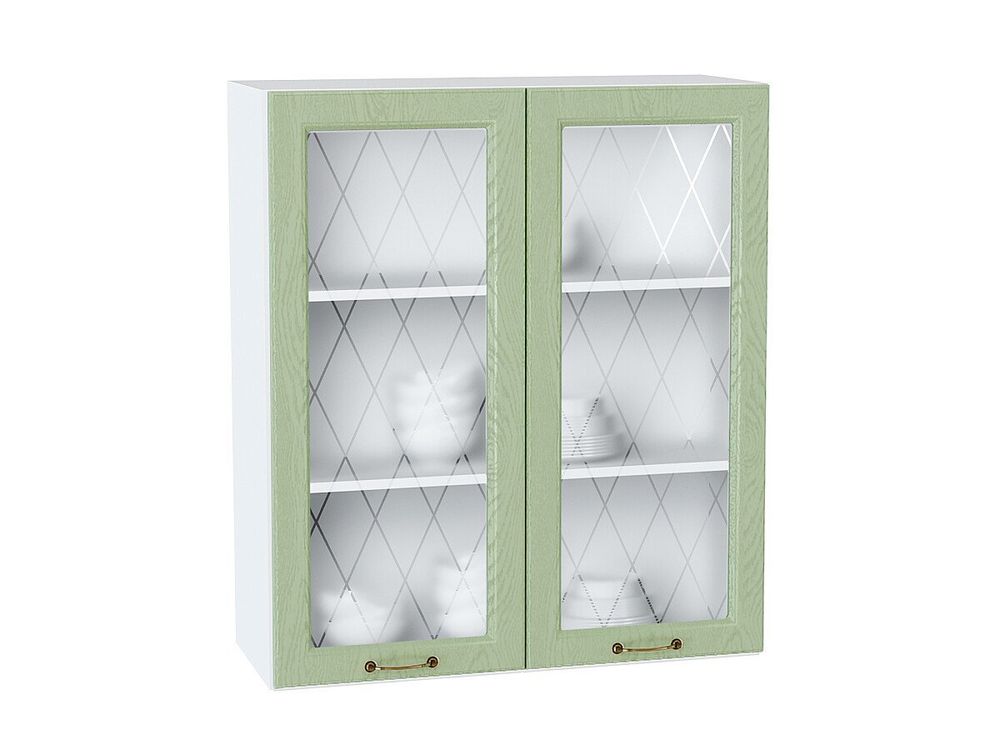 Шкаф верхний с 2-мя остекленными дверцами Ницца