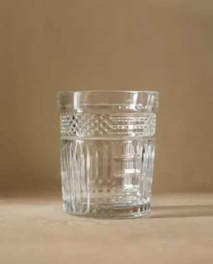 ZARA HOME СТАКАН ИЗ СТЕКЛА С РЕЛЬЕФНЫМ УЗОРОМ, ПРОЗРАЧНЫЙ