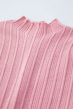 ZARA ТРИКОТАЖНЫЙ СВИТЕР В РУБЧИК, РОЗОВЫЙ