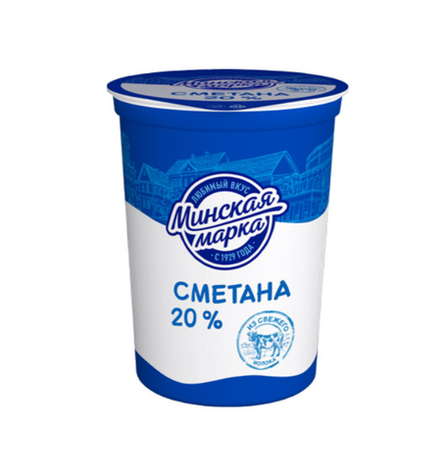 Сметана "Минская марка" 20,0%, 380 г