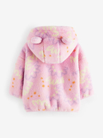 Куртка флисовая с капюшоном на молнии для девочки Next 921-411, Розовый