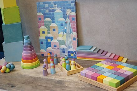 Набор Кубиков 36 штук пастель (Grimms)