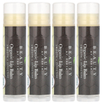 Beauty By Earth, Органический бальзам для губ с пчелиным воском, ваниль, 4 тюбика по 0,15 унции