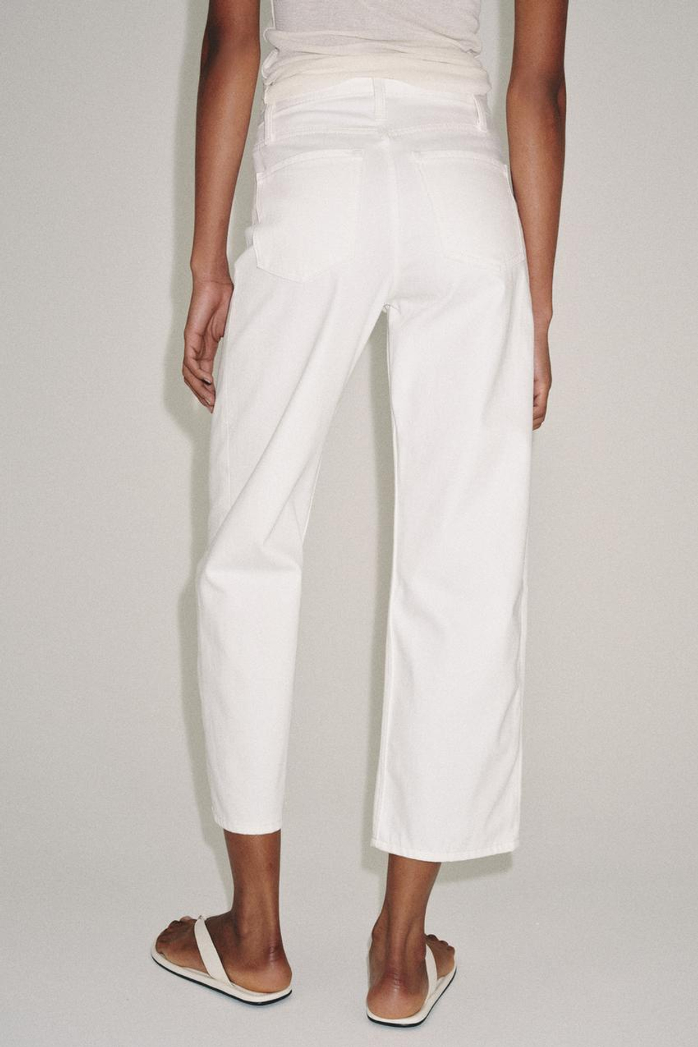 ZARA ДЖИНСЫ ZW COLLECTION ANKLE RELAXED СО СРЕДНЕЙ ПОСАДКОЙ, БЕЛЫЙ