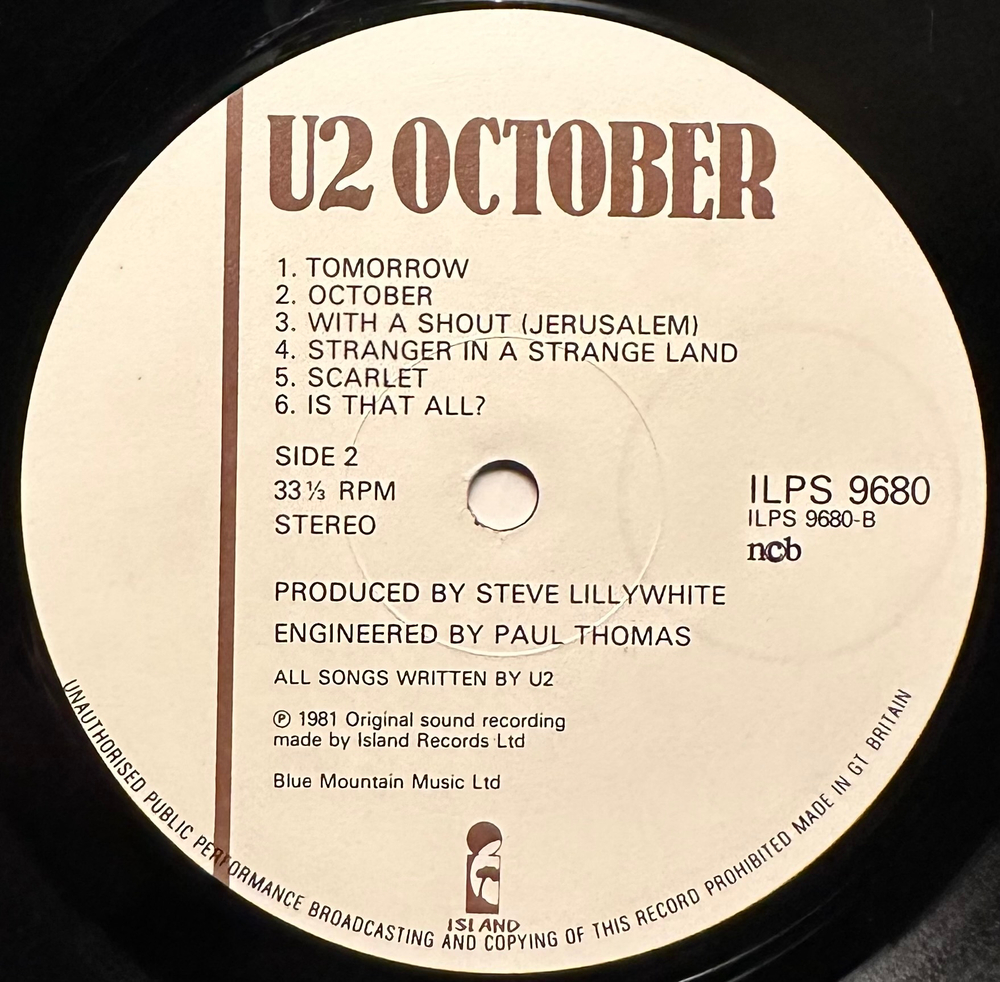 U2 - October (Скандинавия 1981г.)