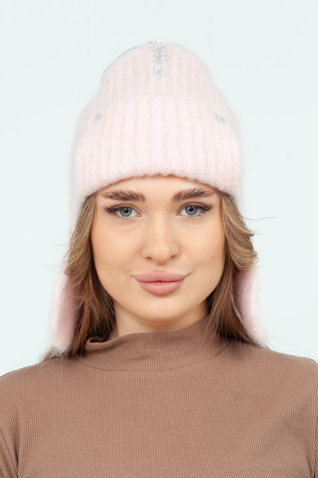 1121 UO Ушанка (Пудра / 57-58 / - / 30х30х6 / 57 / Розовый / Шерсть / 0.3)