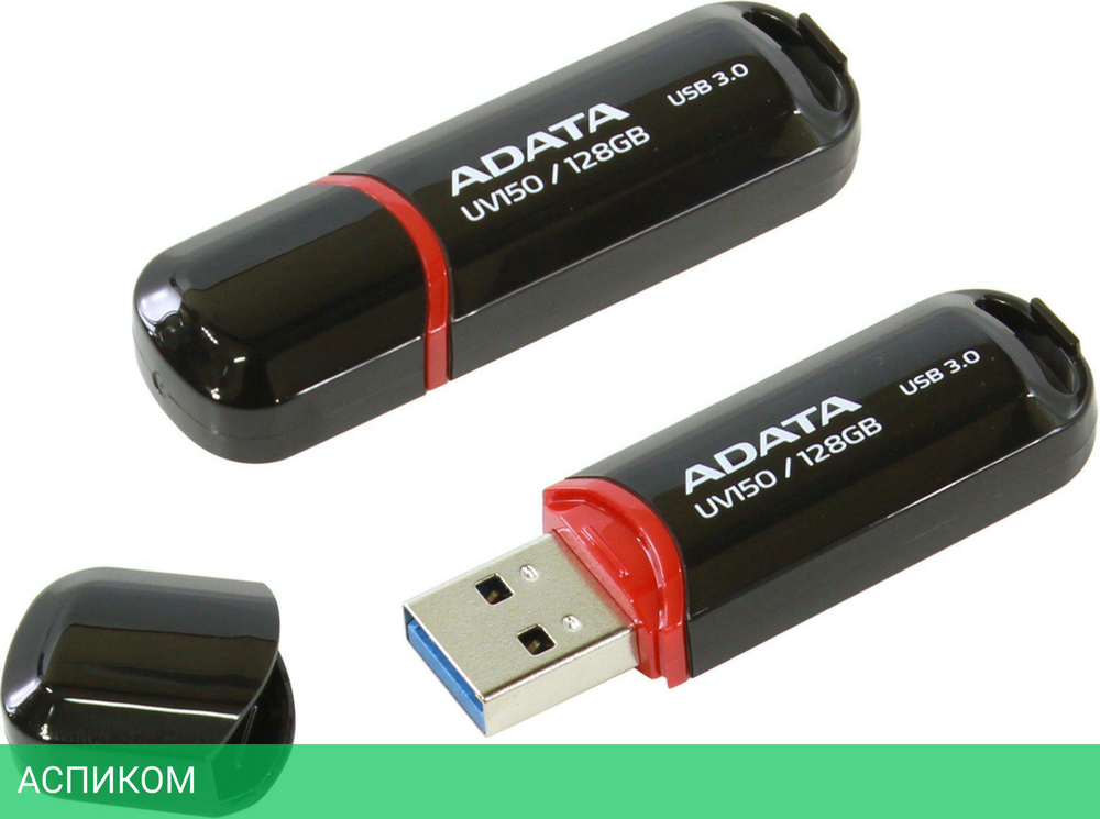 USB Flash-накопитель A-Data DashDrive UV150 128GB (AUV150-128G-RBK)