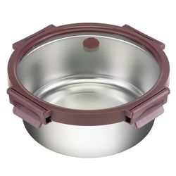 Контейнер стальной круглый Click Steel, 1,5 л, сливовый