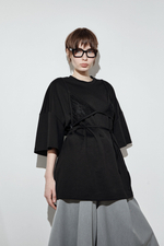 Футболка-трансформер со съёмным лифом черная